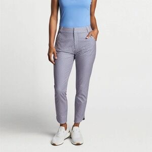 NWT‎ Peter Millar Surge Links Print Performance Ankle Pants Orange Sorbet 6 Golf